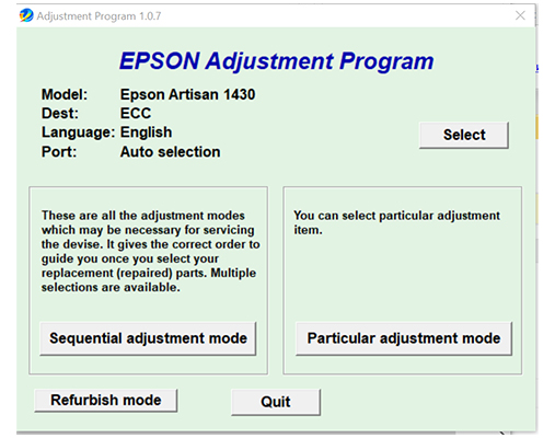 Программа для сброса памперса Epson (счетчика отработанных чернил)