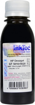 Чернила InkTec H5851-100MB для принтеров HP Deskjet GT 5810/Ink Tank 315, Пигментные, Bk, 0,1 л.