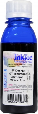 Чернила InkTec (H5852) для HP Deskjet GT 5810/ 5820, C, 0,1 л.