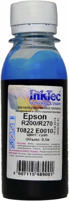 Чернила InkTec (E0010) для Epson R200/R270 (T0822), C, 0,1 л.