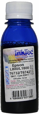 Чернила InkTec E0017-100MC для принтеров Epson L805/L1800/L3100/L4150, Cyan, 0,1 л.